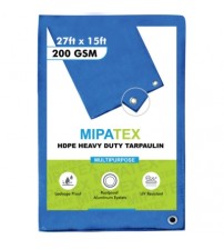 Mipatex Tarpaulin / Tirpal 27 Feet x 15 Feet 200 GSM (Blue)